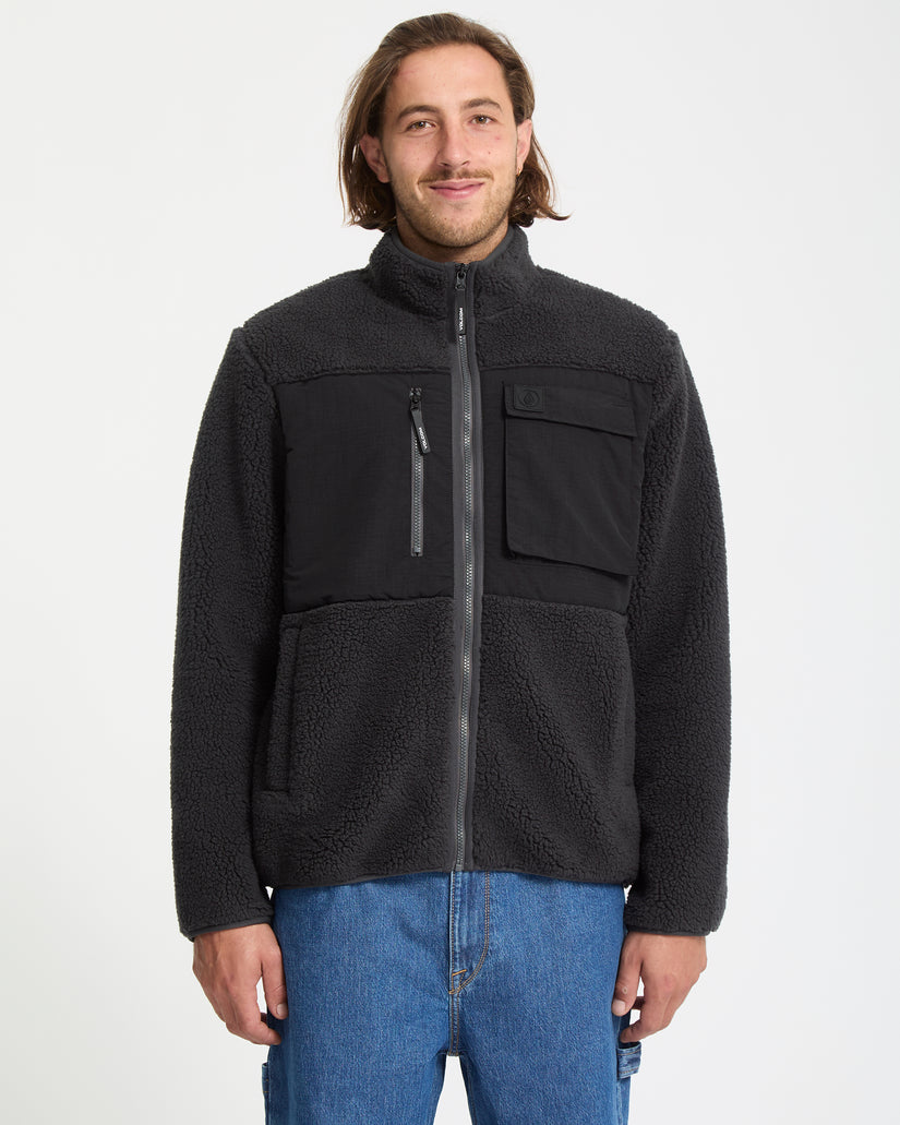 Storm Stone Zip Sherpa Jacke - Asphalt Black