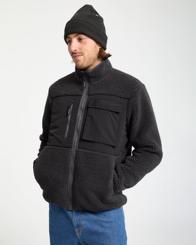 Storm Stone Zip Sherpa Jacke - Asphalt Black
