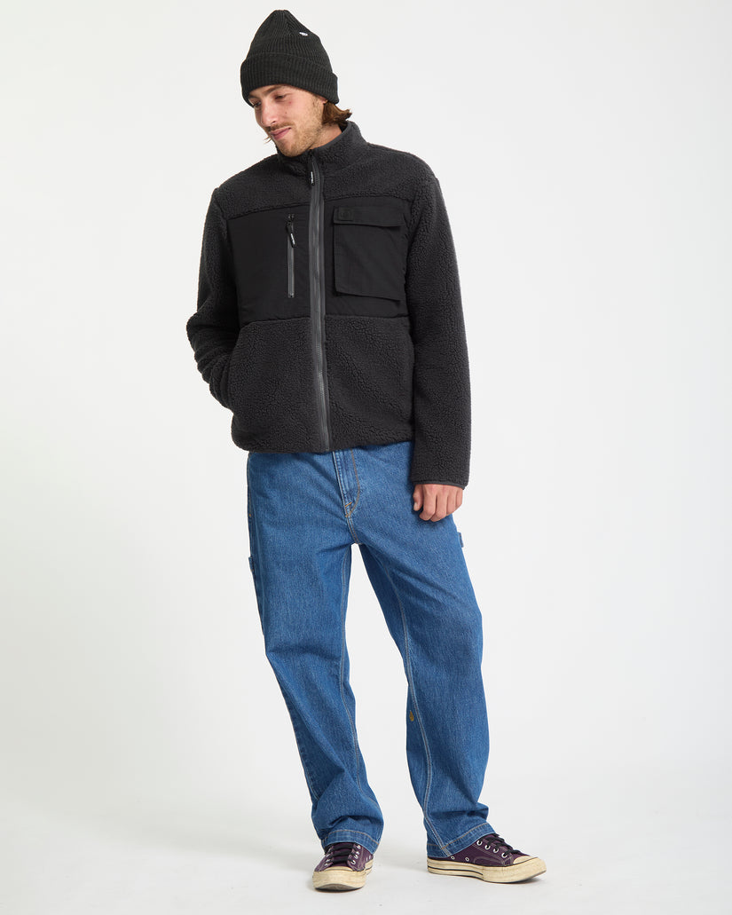 Storm Stone Zip Sherpa Jacke - Asphalt Black