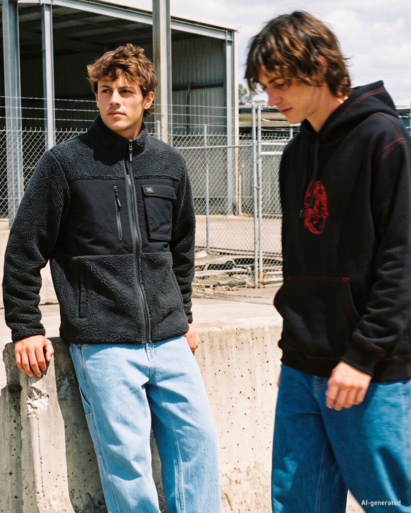 Storm Stone Zip Sherpa Jacke - Asphalt Black