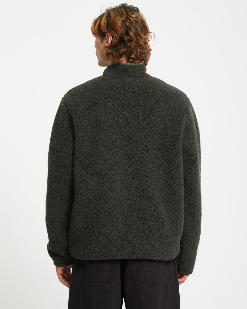 Storm Stone Zip Sherpa Sweatshirt - Rinsed Black
