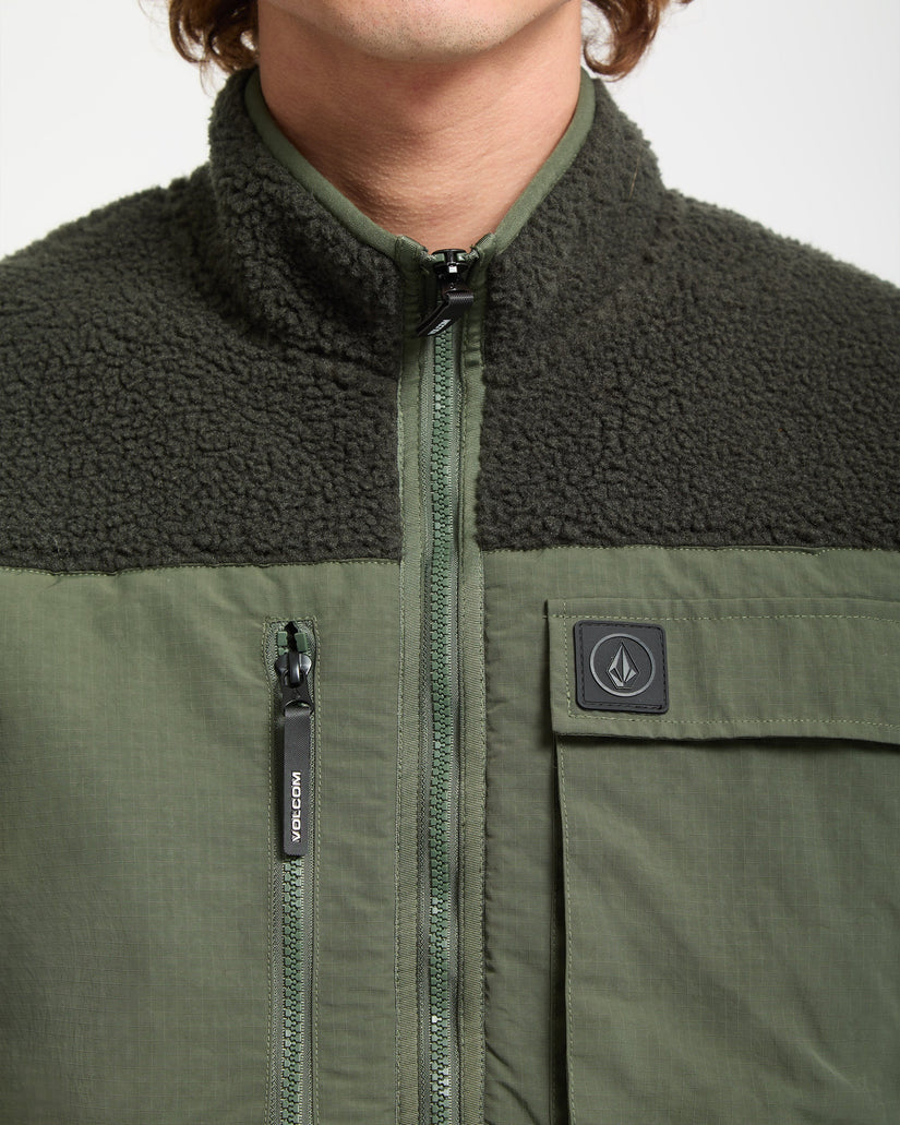 Storm Stone Zip Sherpa Sweatshirt - Rinsed Black
