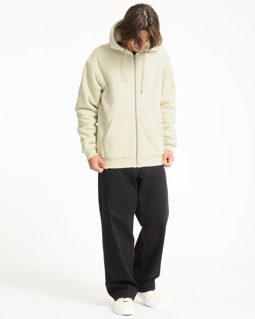 Single Stone Gefütterter Zip Hoodie - Light Beige