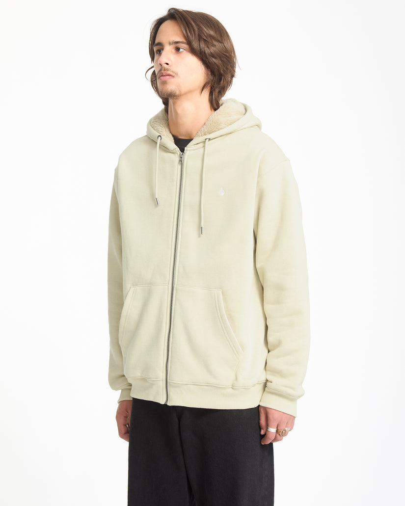 Single Stone Gefütterter Zip Hoodie - Light Beige