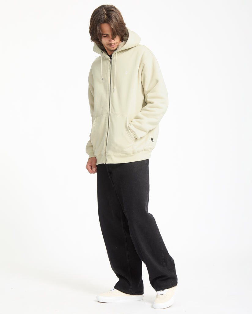 Single Stone Gefütterter Zip Hoodie - Light Beige