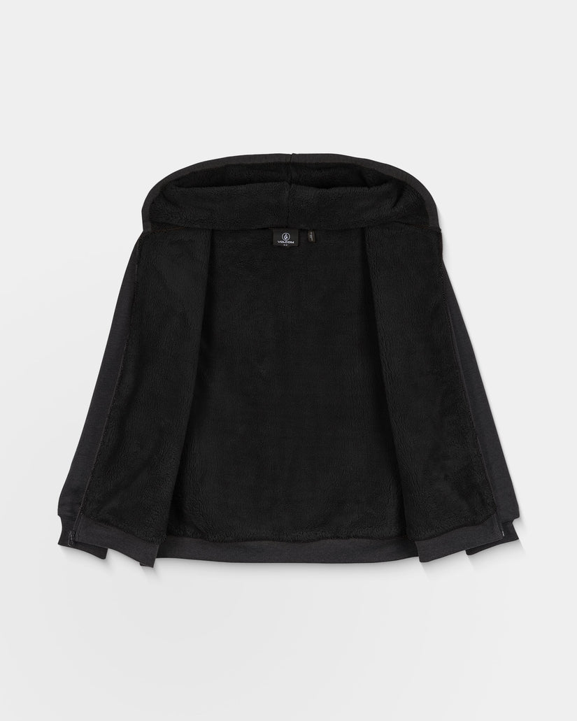 Single Stone Zip Sherpa Hoodie - Heather Black