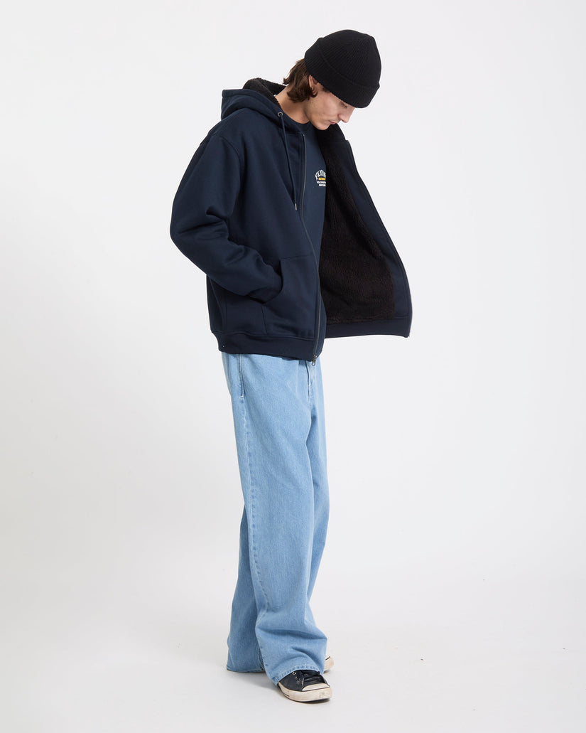 Single Stone Zip Sherpa Hoodie - Marine