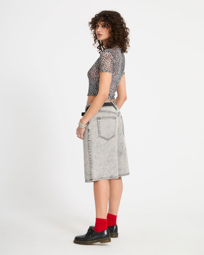 Rawly Knit Mesh Oberteil - Black White