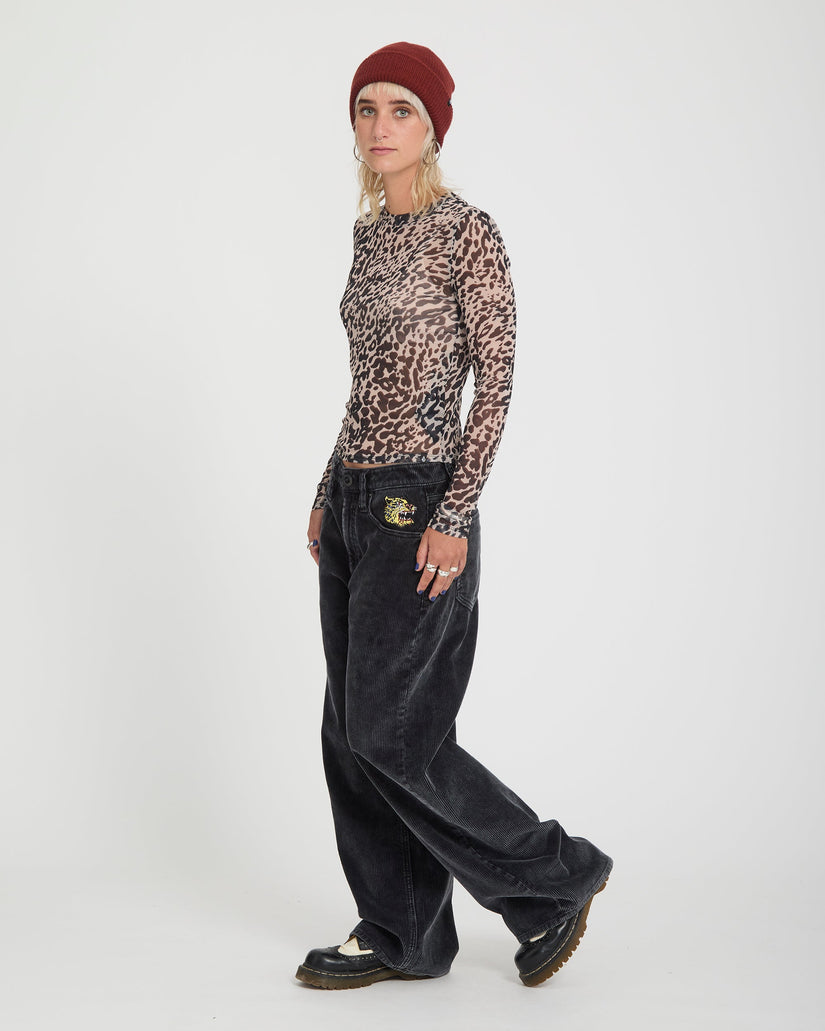 Tigardi Mesh-Top - Animal Print