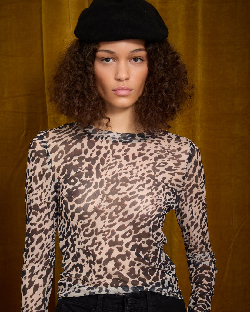 Tigardi Mesh-Top - Animal Print