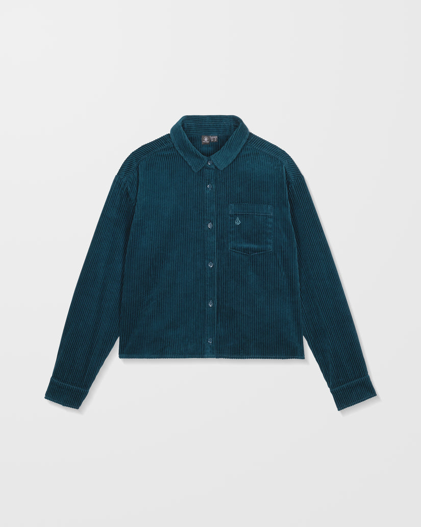 Weellow Cord-Hemd - Emerald Green
