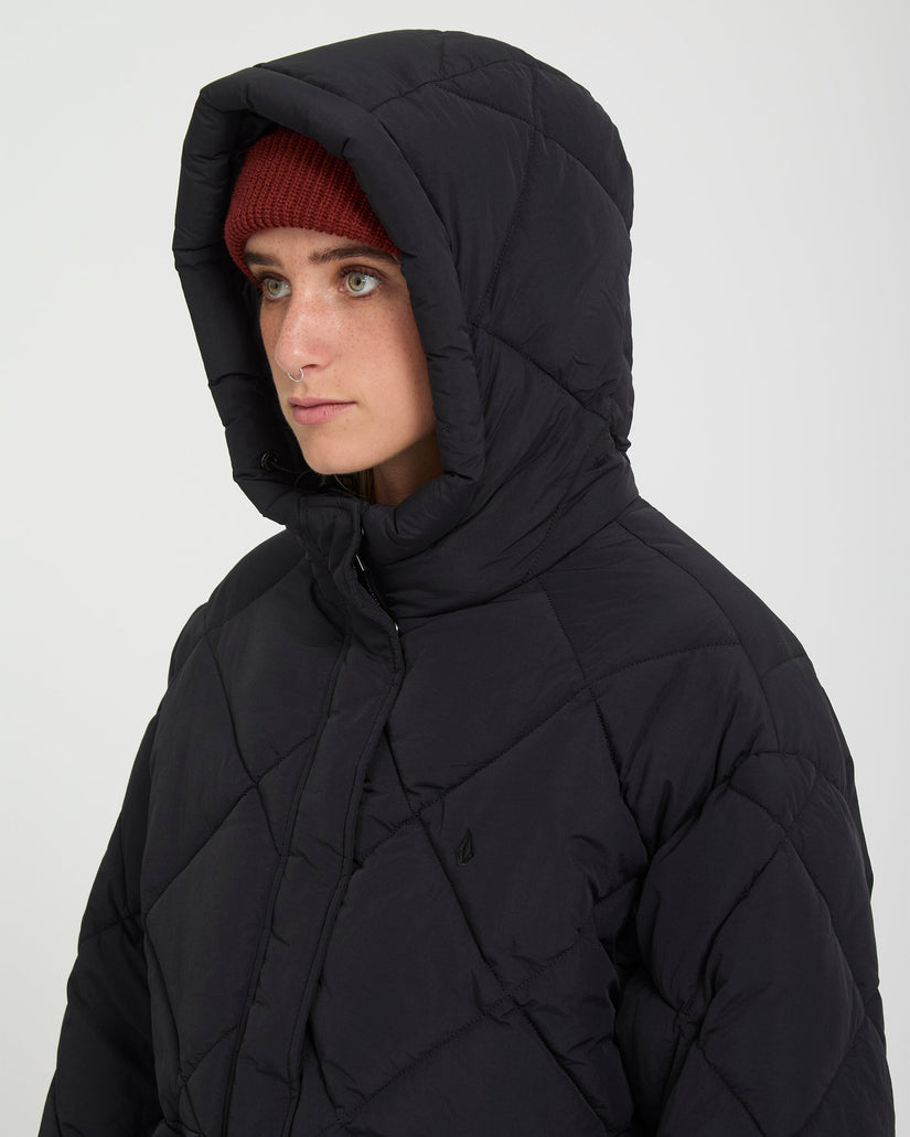 Out Of Boxy Puffer Jacke - Black
