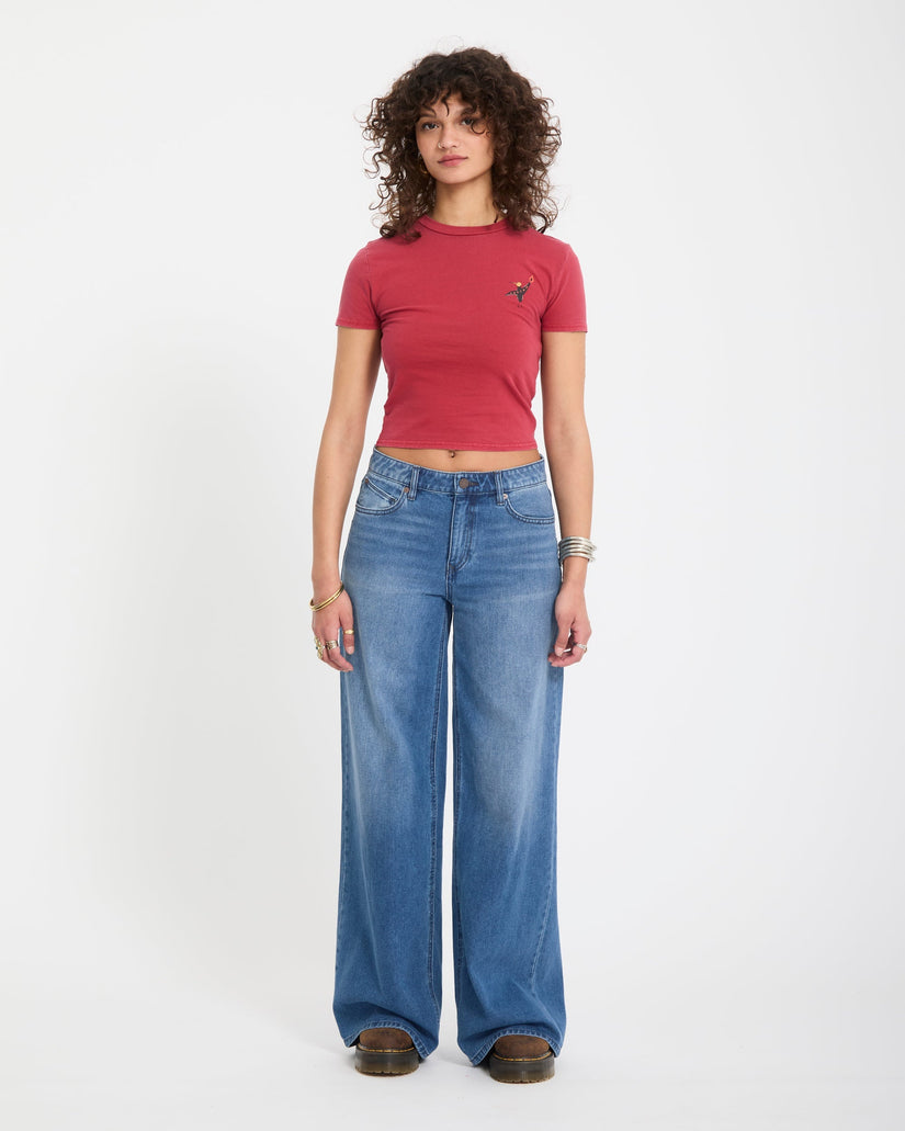 Stoned Boyfriend Low Rise Jeans - Worn Light Blue