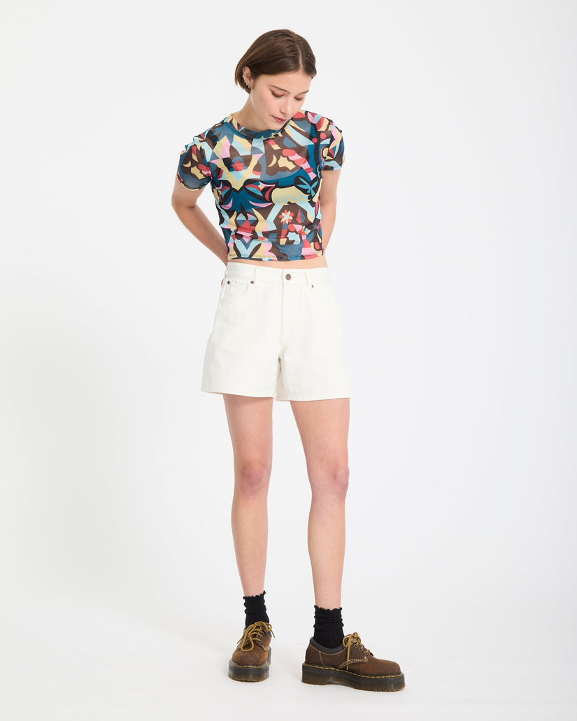 Stoned Boyfriend-Shorts - Vintage White
