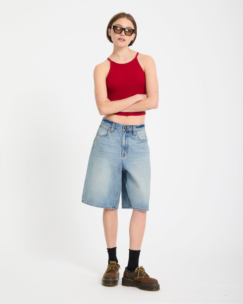 Beeggy Denim-Shorts - Dusty Blue Wash