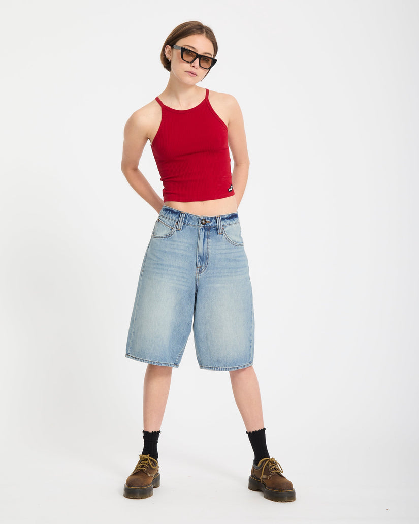 Beeggy Denim-Shorts - Dusty Blue Wash