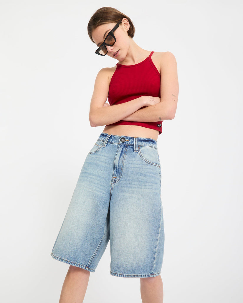 Beeggy Denim-Shorts - Dusty Blue Wash