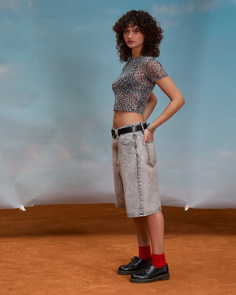 Beeggy Denim Shorts - Grey Vintage
