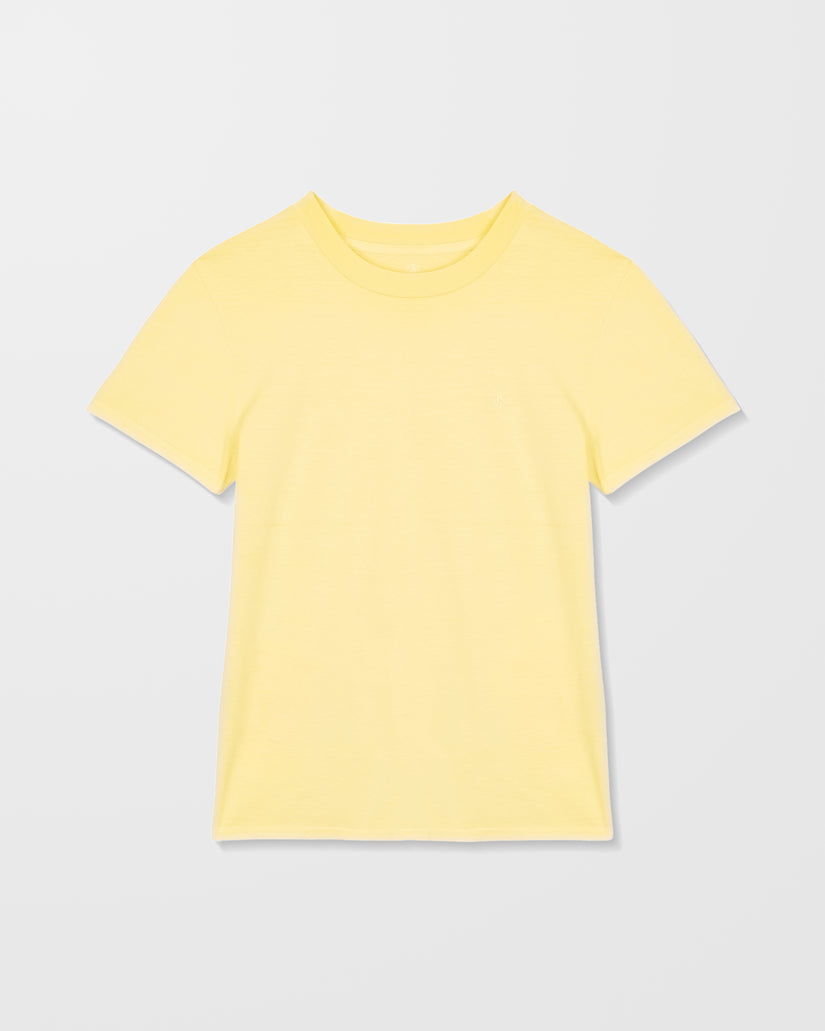Solid Stone Besticktes T-Shirt - Dawn Yellow
