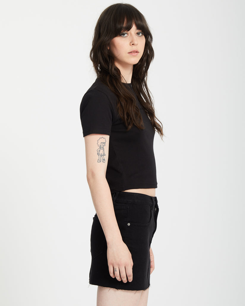 Volcomstone Tight Crop T-Shirt - Black