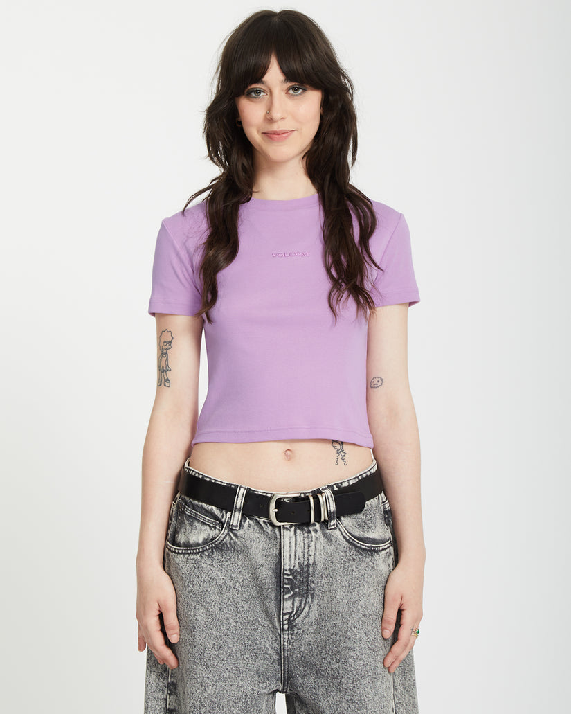 Volcomstone Tight Crop T-shirt - IRIS PURPLE