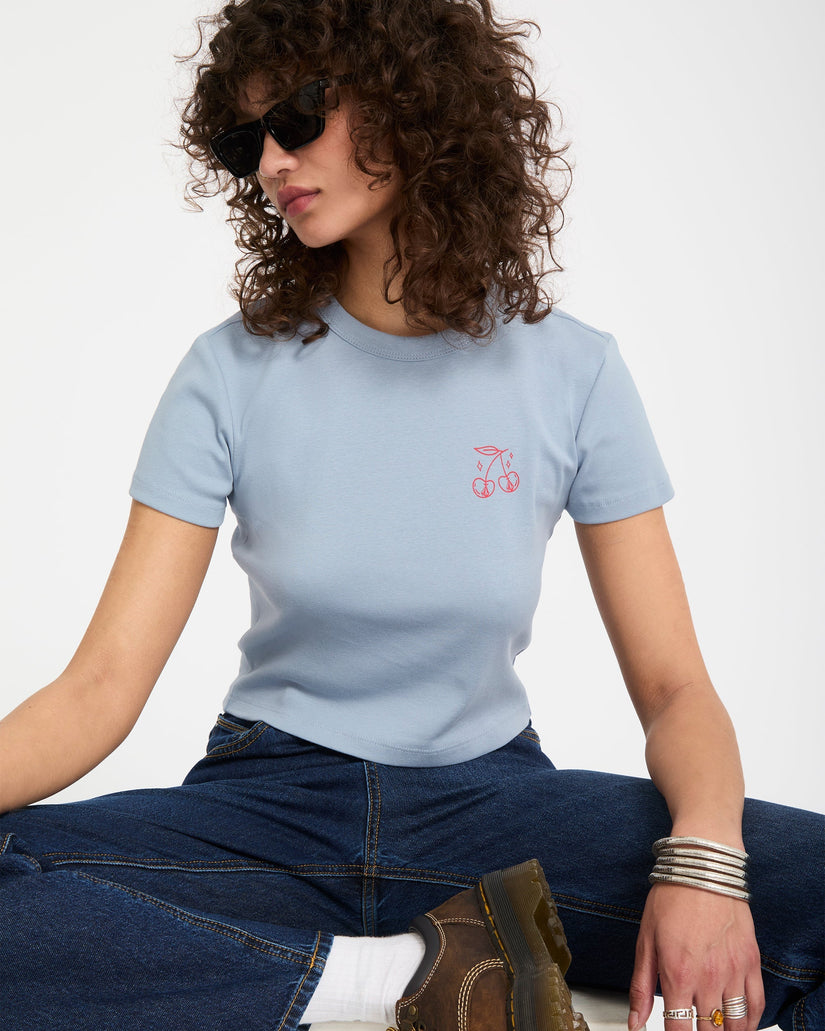 As If Baby Crop-Top - Cali Blue