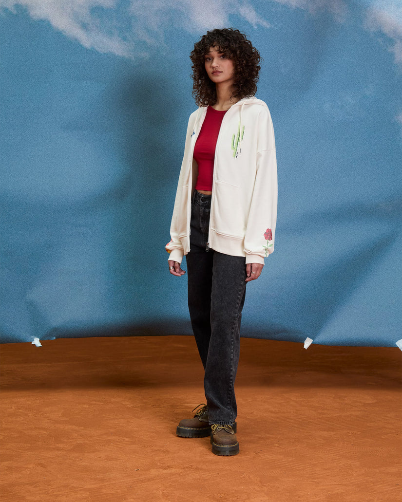 Mickey Mason Zip Up Hoodie - Off White