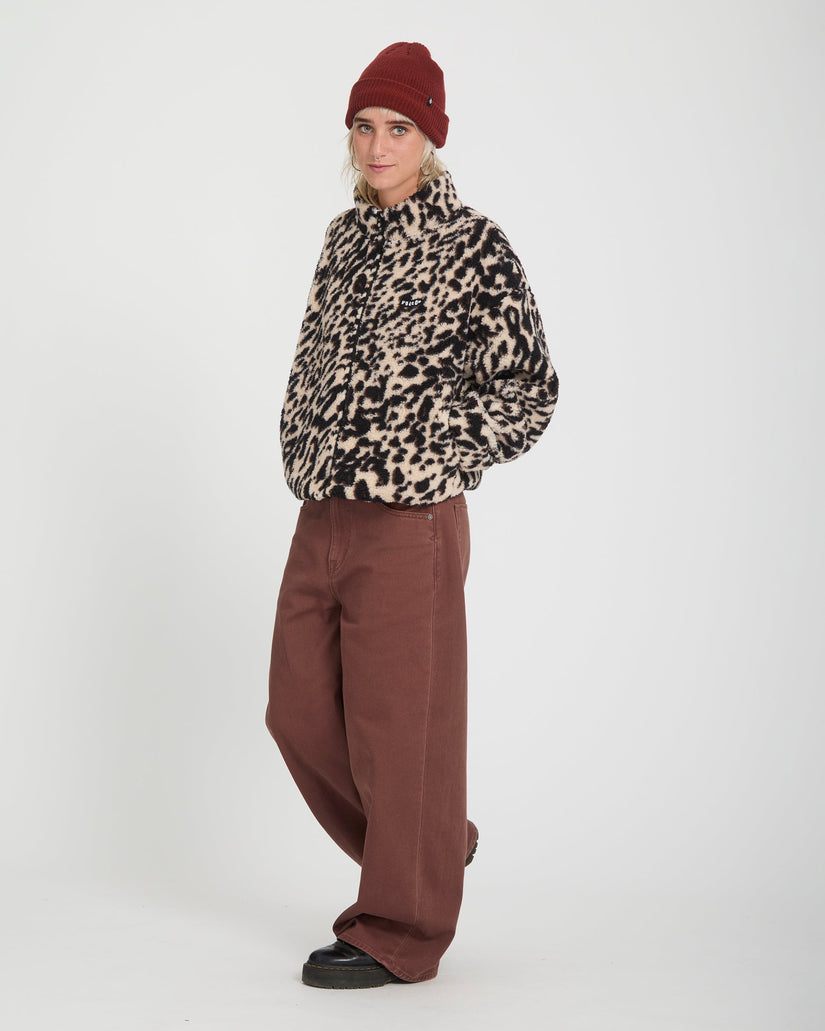 Wylding Out Sherpa Jacke - Animal Print