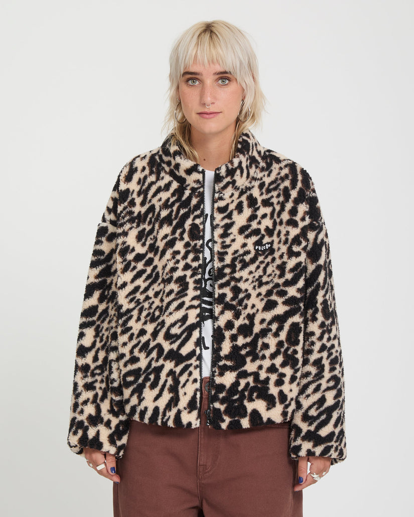 Wylding Out Sherpa Jacke - Animal Print