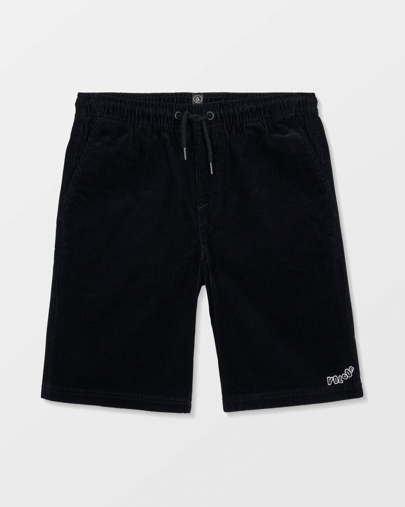 Outer Spaced Elasticated Waist Corduroy Shorts - Black - (KINDER)