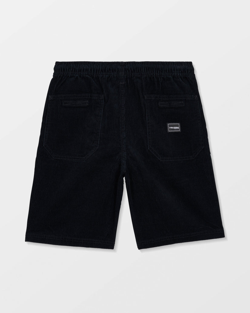 Outer Spaced Elasticated Waist Corduroy Shorts - Black - (KINDER)