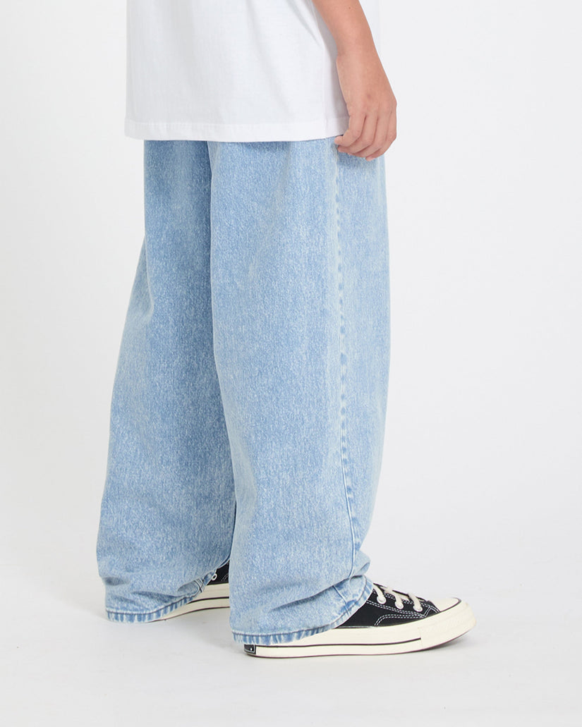 Freazy Loose Elasticated Waist Jeans - Pale Aqua - (KINDER)