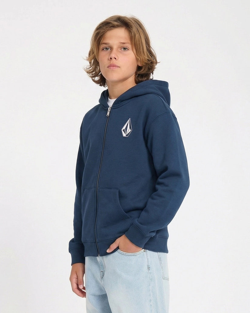 Iconic Stone Gid Zip Hoodie - Dust Bowl Indigo - (KINDER)