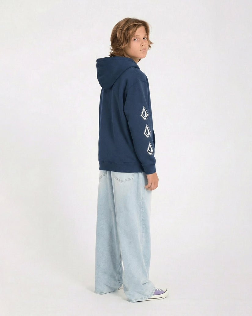 Iconic Stone Gid Zip Hoodie - Dust Bowl Indigo - (KINDER)