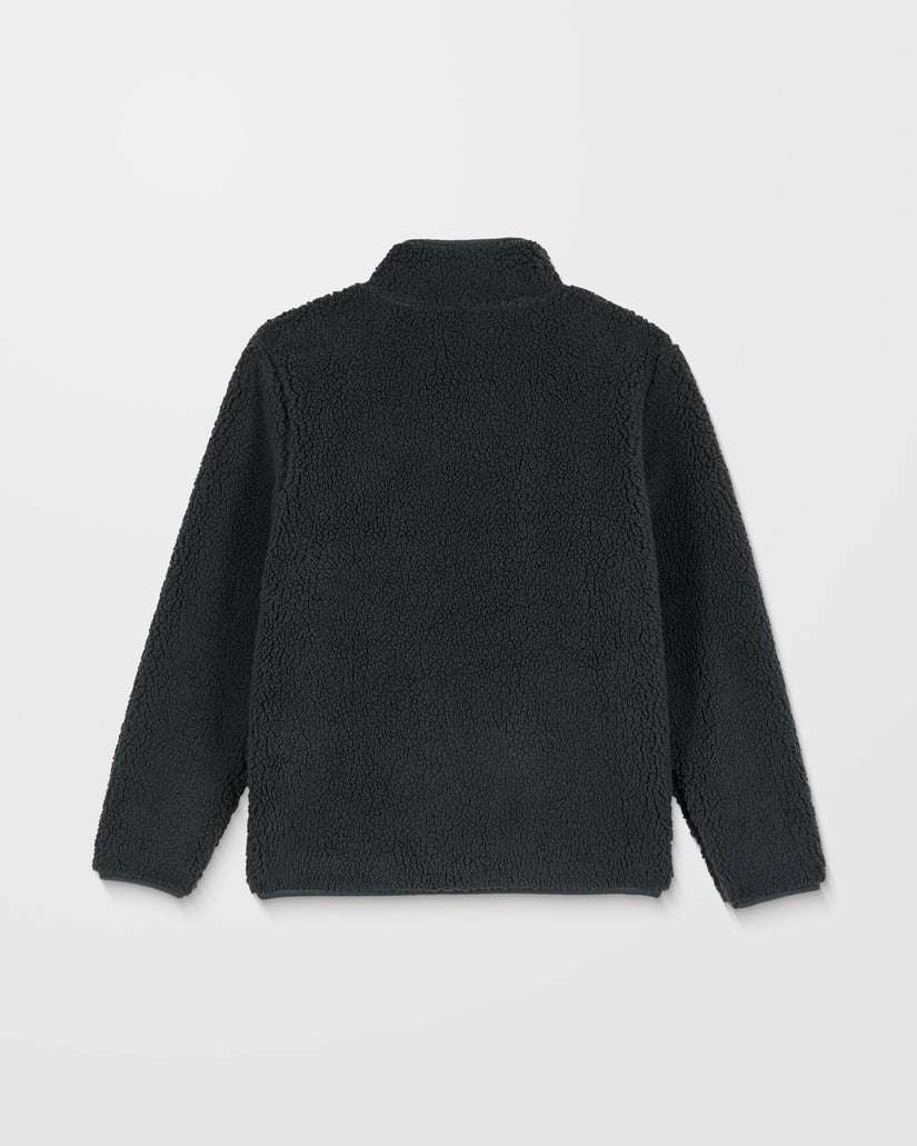 Storm Stone Zip Up Sherpa Sweatshirt - Asphalt Black - (KINDER)