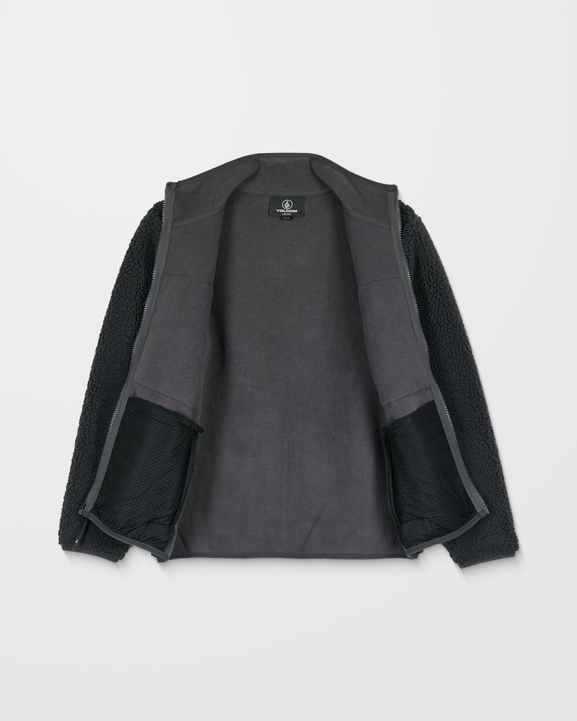 Storm Stone Zip Up Sherpa Sweatshirt - Asphalt Black - (KINDER)