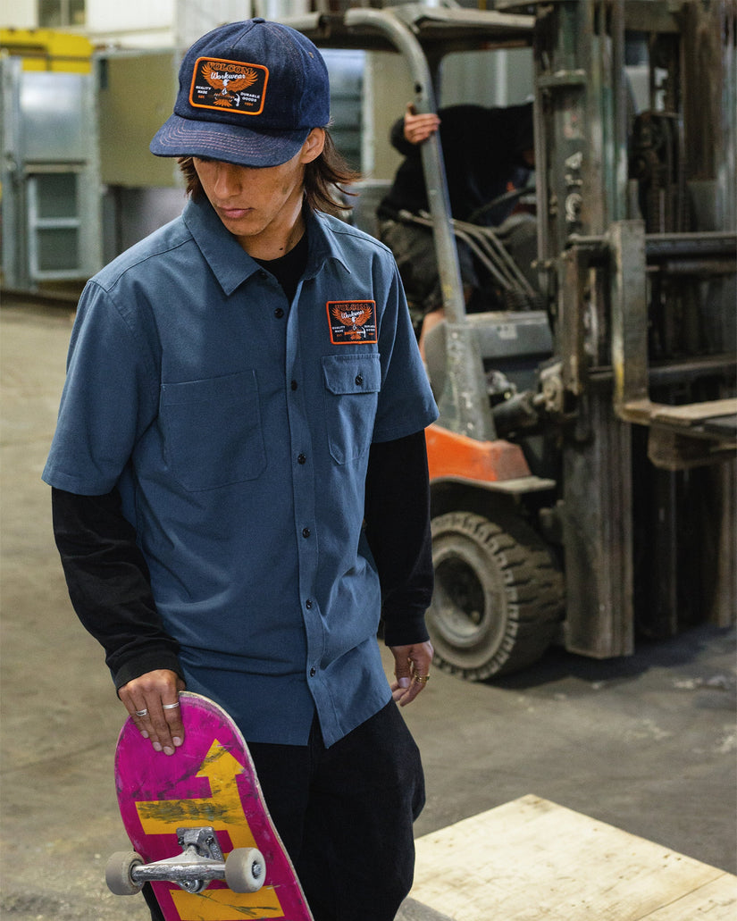 Hammered Workwear Kappe - Dust Bowl Indigo