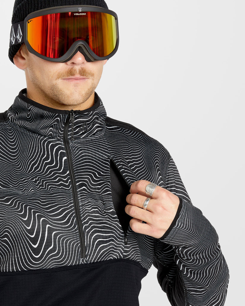 Gridlock Second Layer Fleece Pullover - Black Print