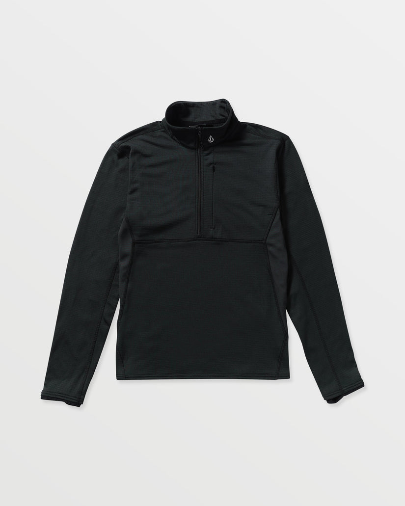 Gridlock Mock Neck Fleece Sweatshirt - Black