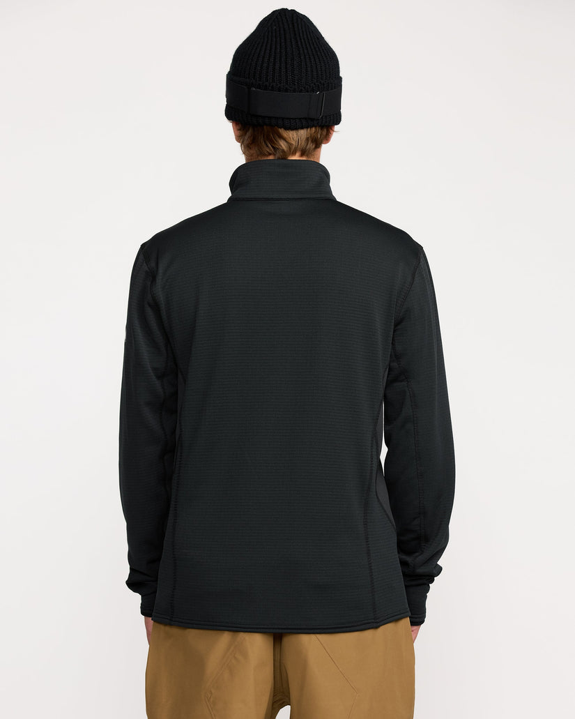 Gridlock Mock Neck Fleece Sweatshirt - Black