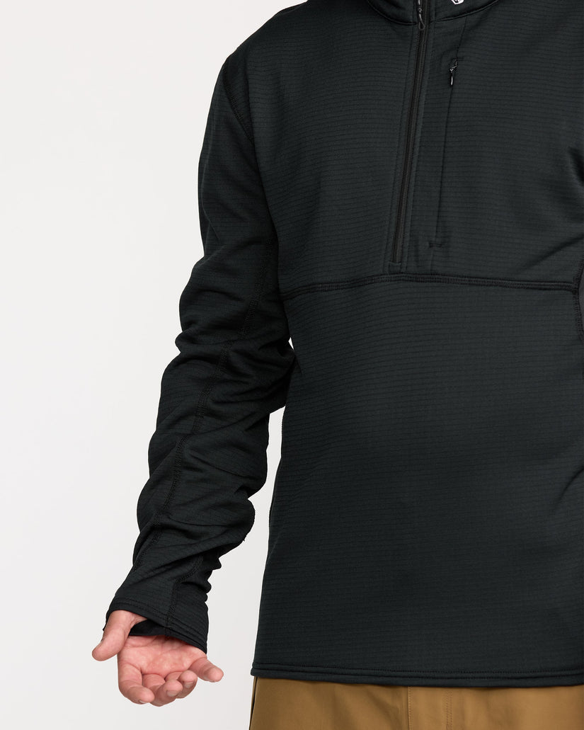 Gridlock Mock Neck Fleece Sweatshirt - Black