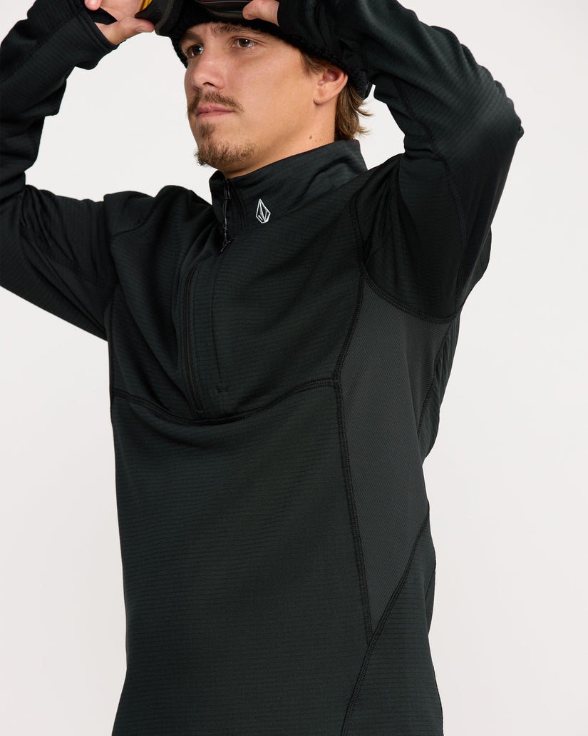 Gridlock Mock Neck Fleece Sweatshirt - Black