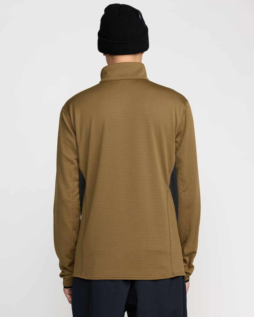 Gridlock Mock Neck Fleece Sweatshirt - Bronze