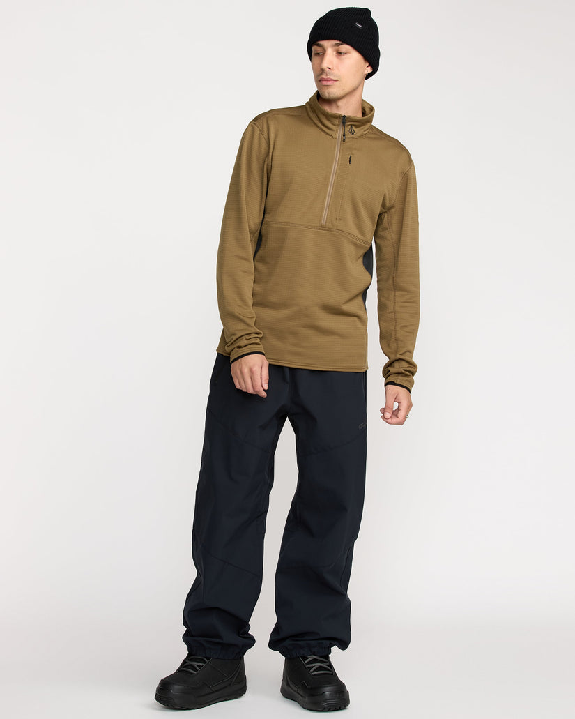 Gridlock Mock Neck Fleece Sweatshirt - Bronze