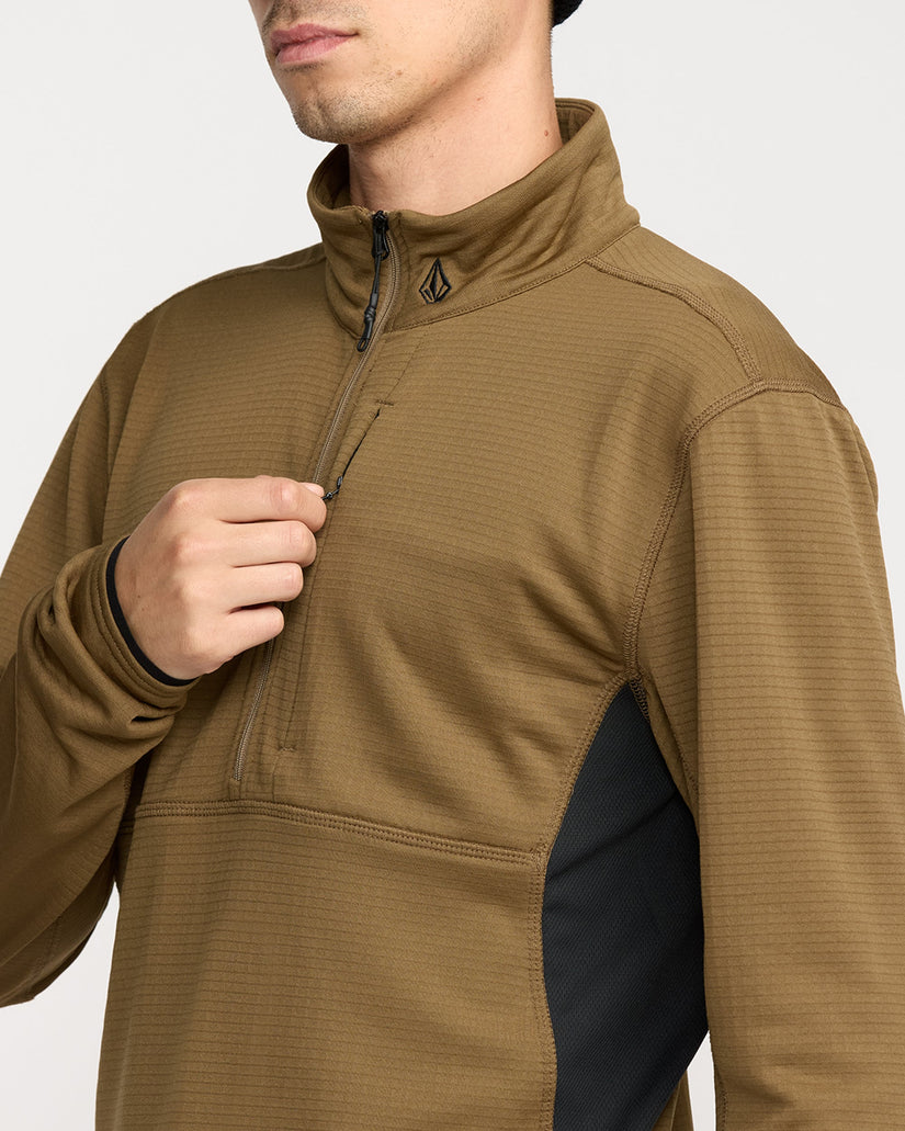 Gridlock Mock Neck Fleece Sweatshirt - Bronze