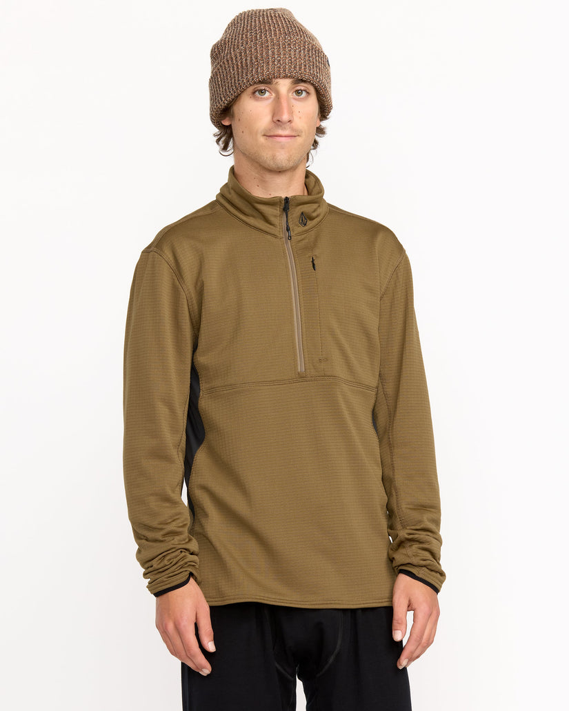 Gridlock Mock Neck Fleece Sweatshirt - Bronze