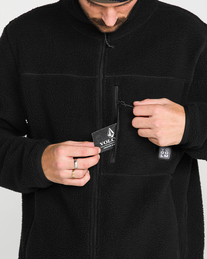 Nelson Sherpa Full Zip Jacke - Black