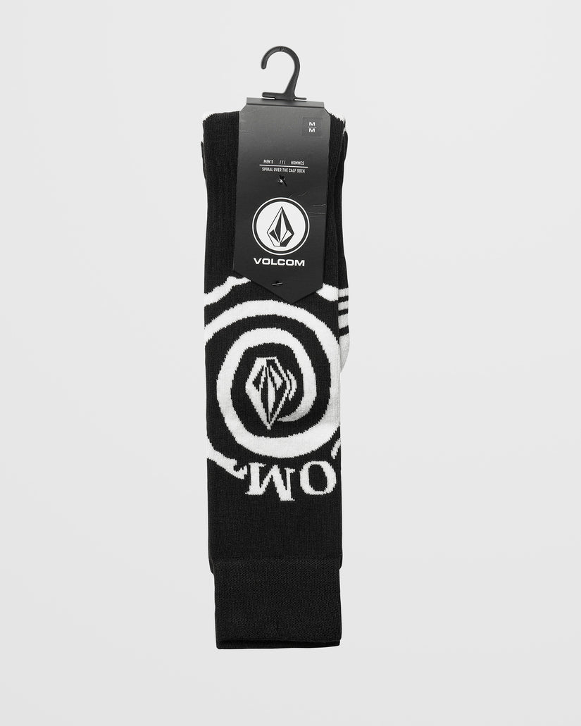 Spiral Over-The-Calf Socken - Black