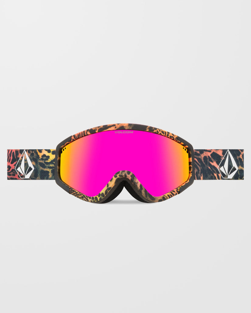 Attunga Acid Leopard Goggle (+Bonus Brillenglas - Rose) - Pink Chrome