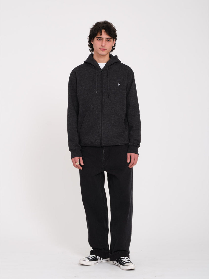 Single Stone Zip Kapuzenpullover - HEATHER BLACK